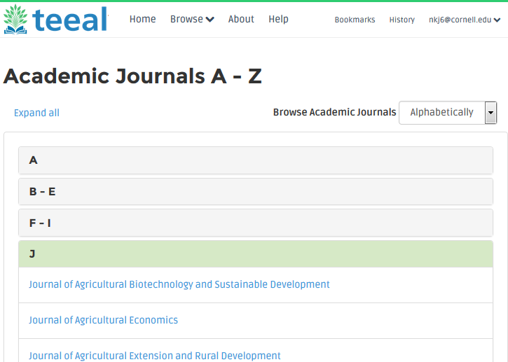 browse journals